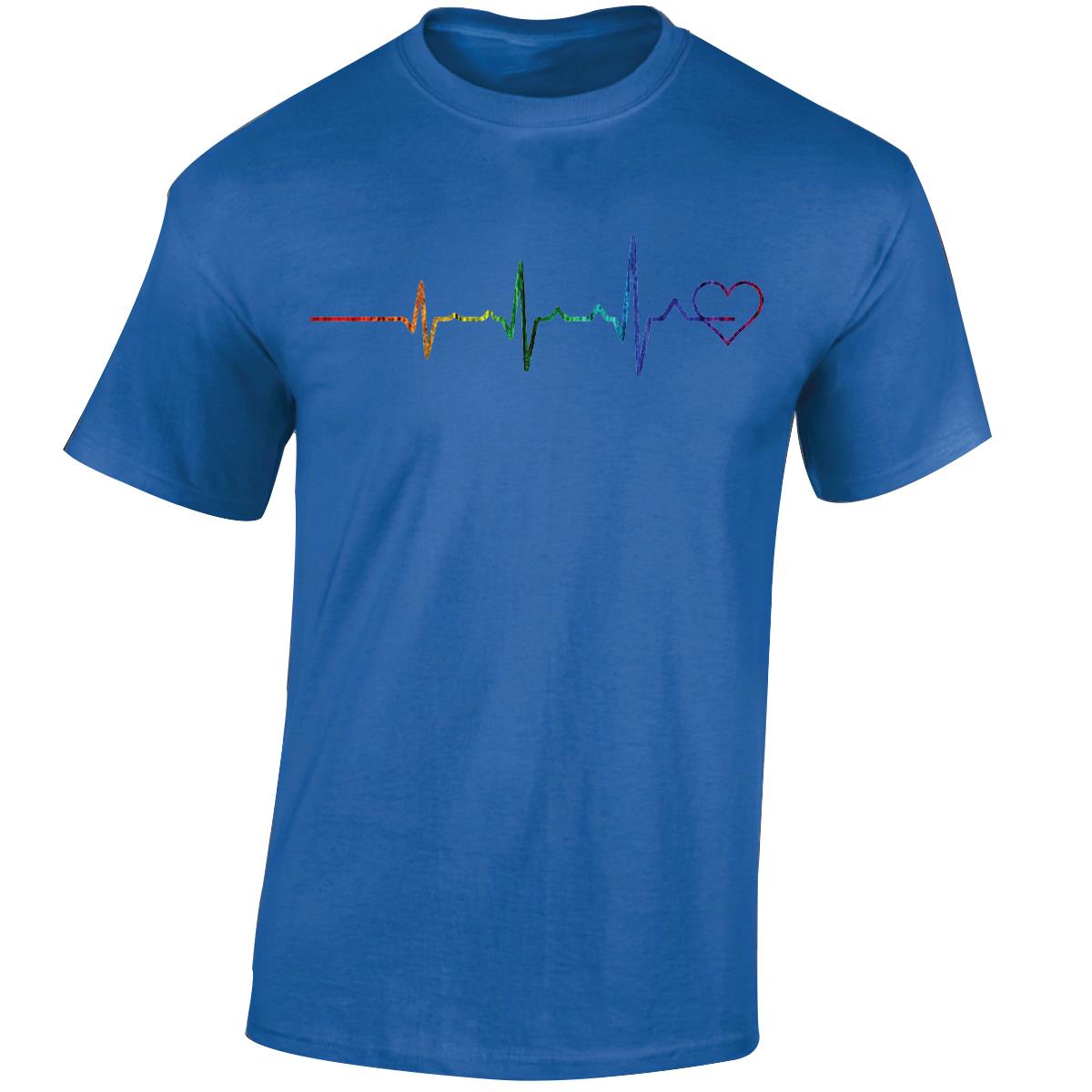 Rainbow Heartbeat Men T-Shirt lgbtq+ gay pride lesbian trans heart bi queer - Picture 12 of 14