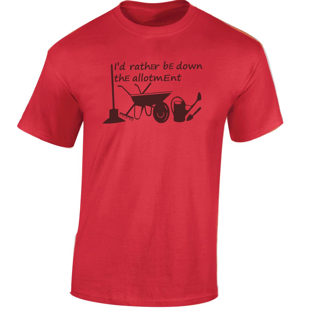 I'd Rather Be Down The Allotment Men T Shirt Printed Top Watering Digging Garden - Picture 12 of 15
