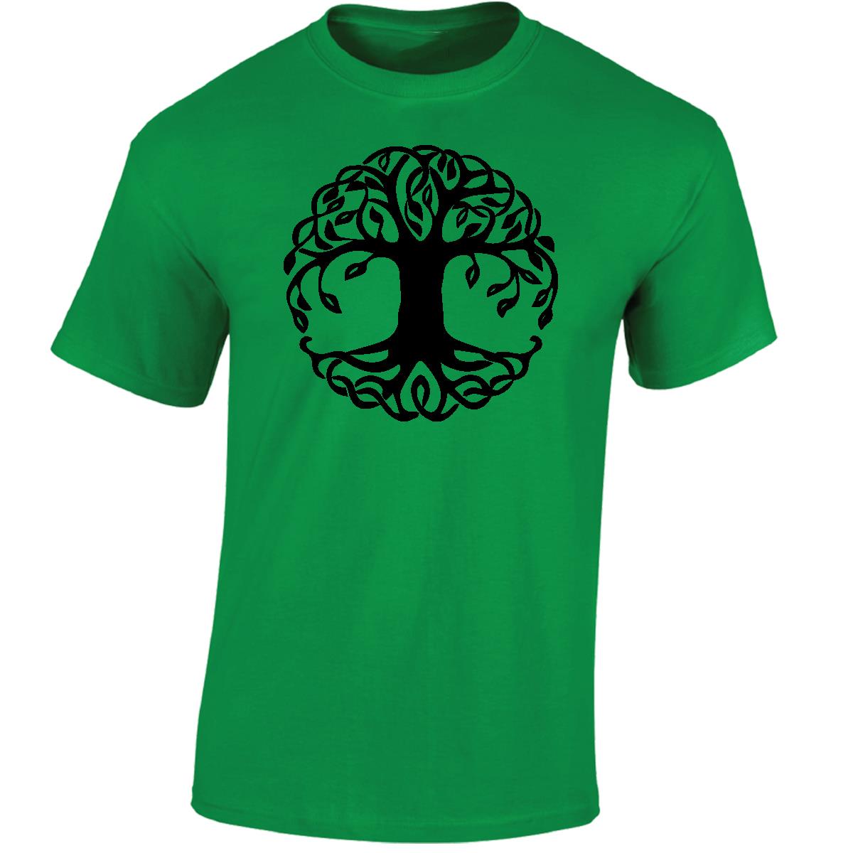Yggdrasil Tree T-Shirt Tree of Life Celtic Tribal Tattoo Oak Mens Unisex Tops - Picture 16 of 50