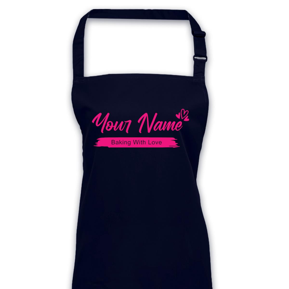 Personalised Love & Heart Apron Any Name No Pockets Kitchen Use Valentines Day - Picture 7 of 13