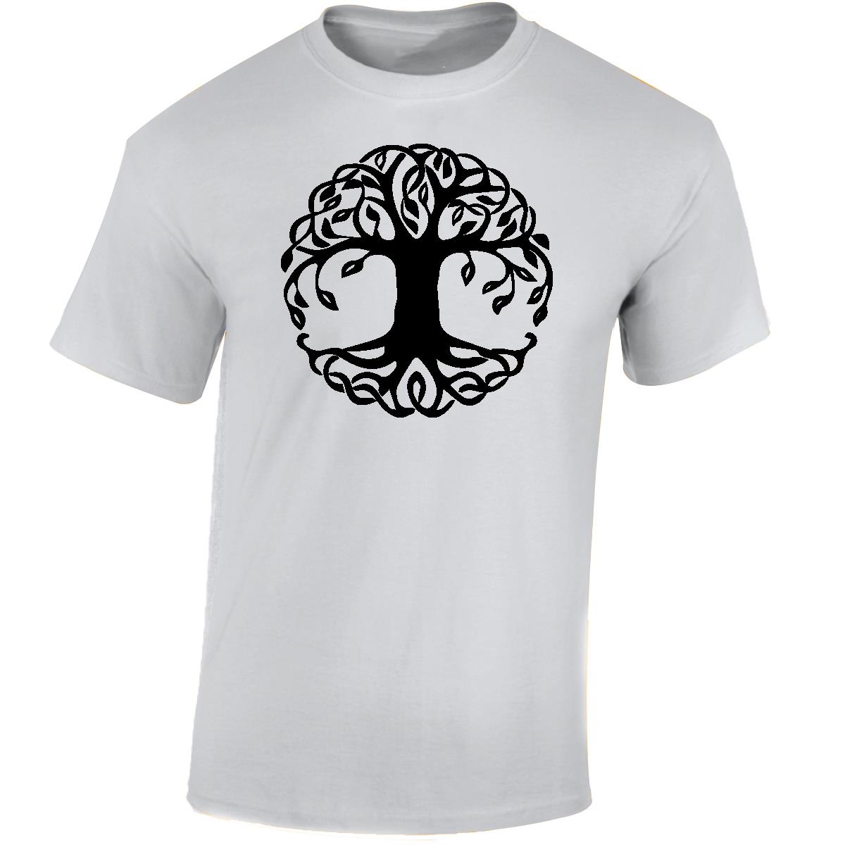 Yggdrasil Tree T-Shirt Tree of Life Celtic Tribal Tattoo Oak Mens Unisex Tops - Picture 47 of 50
