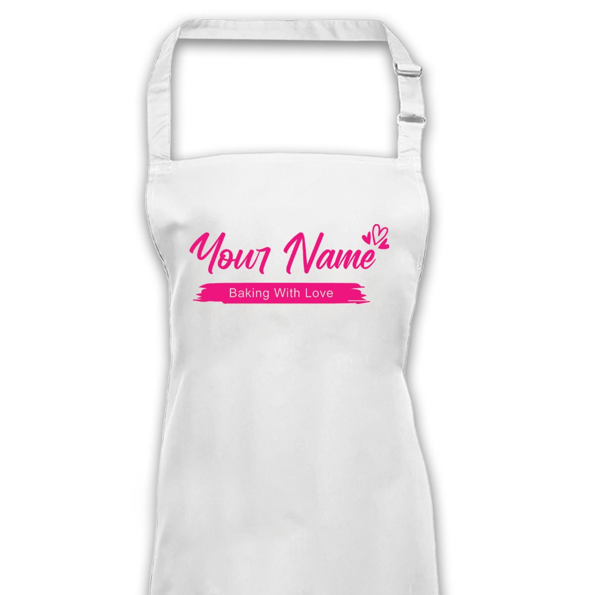 Personalised Love & Heart Apron Any Name No Pockets Kitchen Use Valentines Day - Picture 12 of 13
