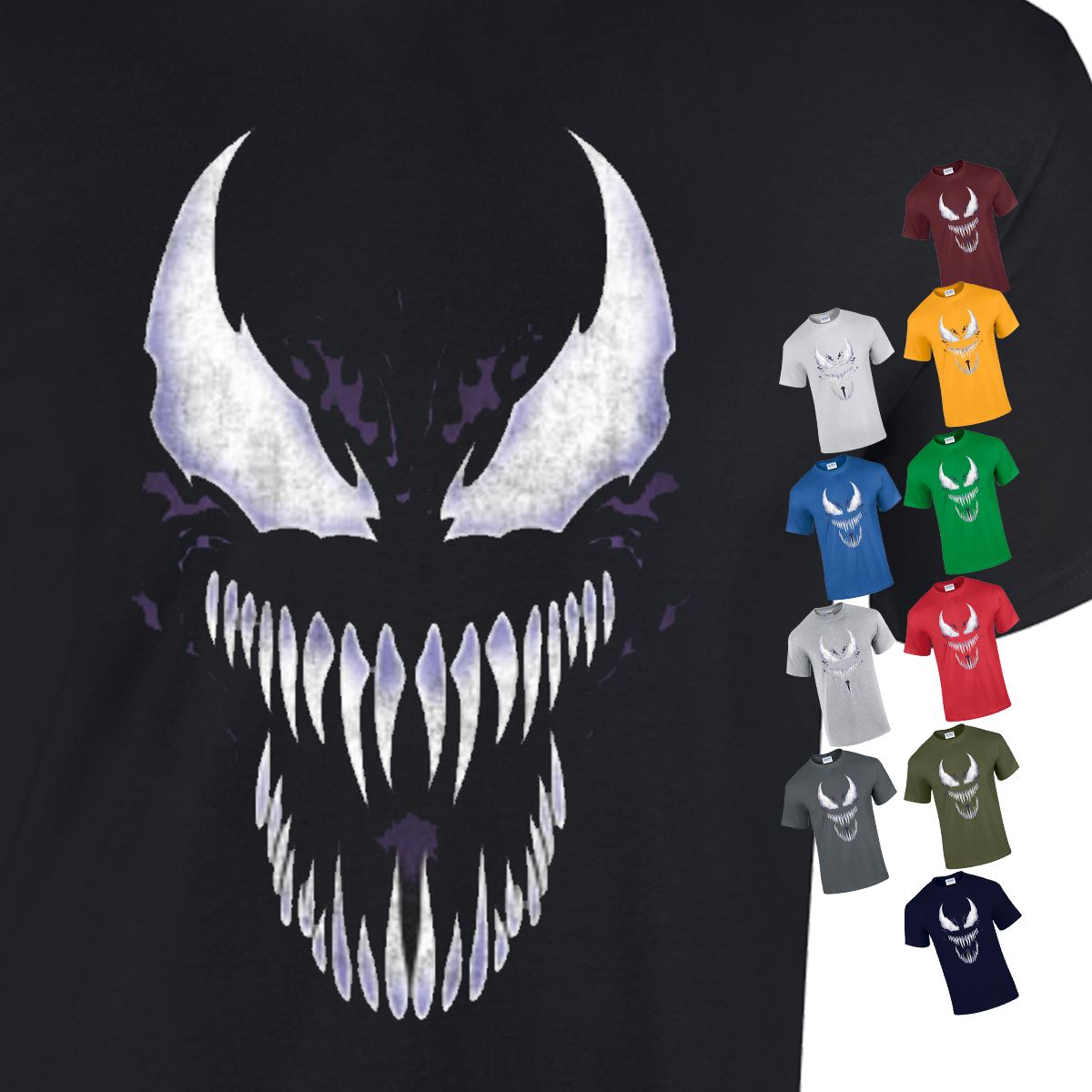 Venom MARVEL HORROR Denti Lunghi da Uomo Fumetto T Shirt pantalone uomo regalo Unisex T-shirt