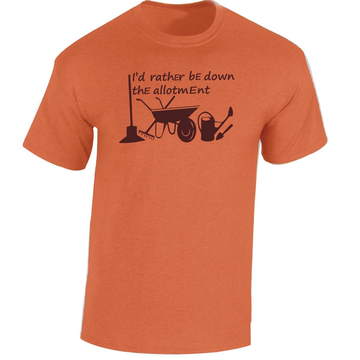 I'd Rather Be Down The Allotment Men T Shirt Printed Top Watering Digging Garden - Picture 11 of 15
