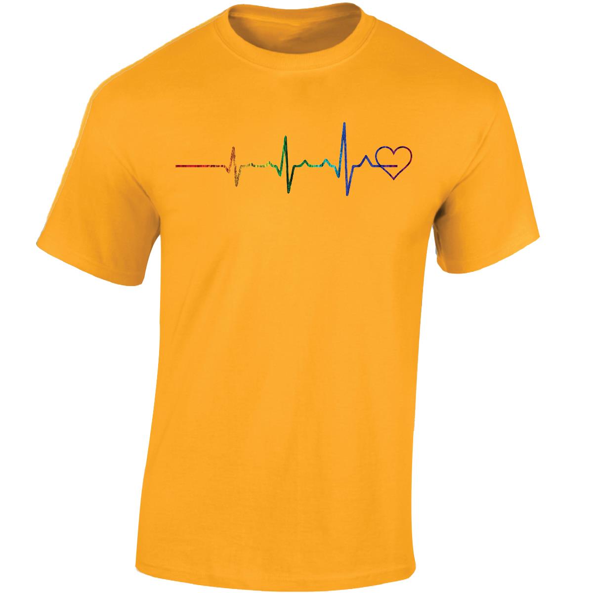 Rainbow Heartbeat Men T-Shirt lgbtq+ gay pride lesbian trans heart bi queer - Picture 5 of 14