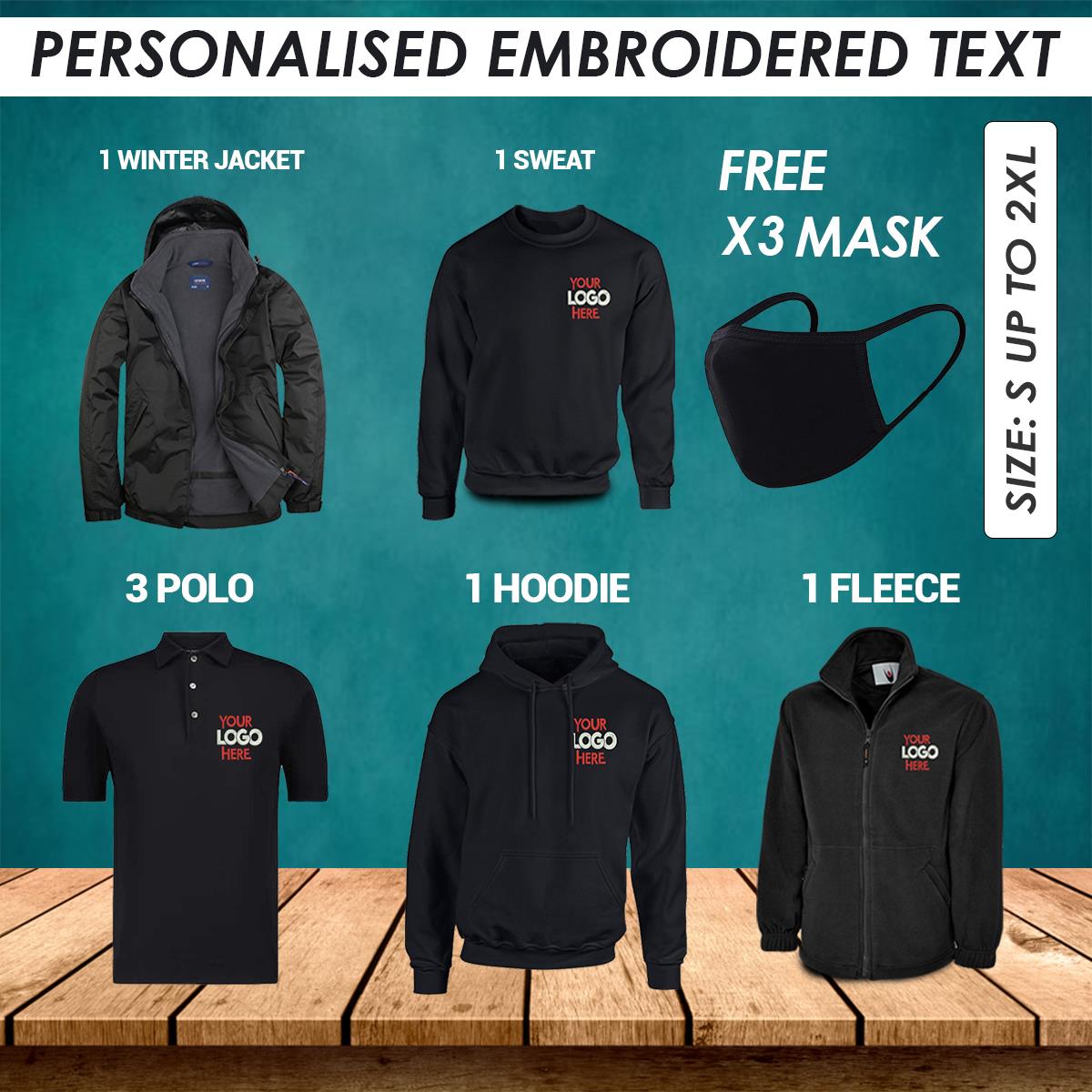 Personalised Embroidered Embroidery Work Wear Package Business Uniforms