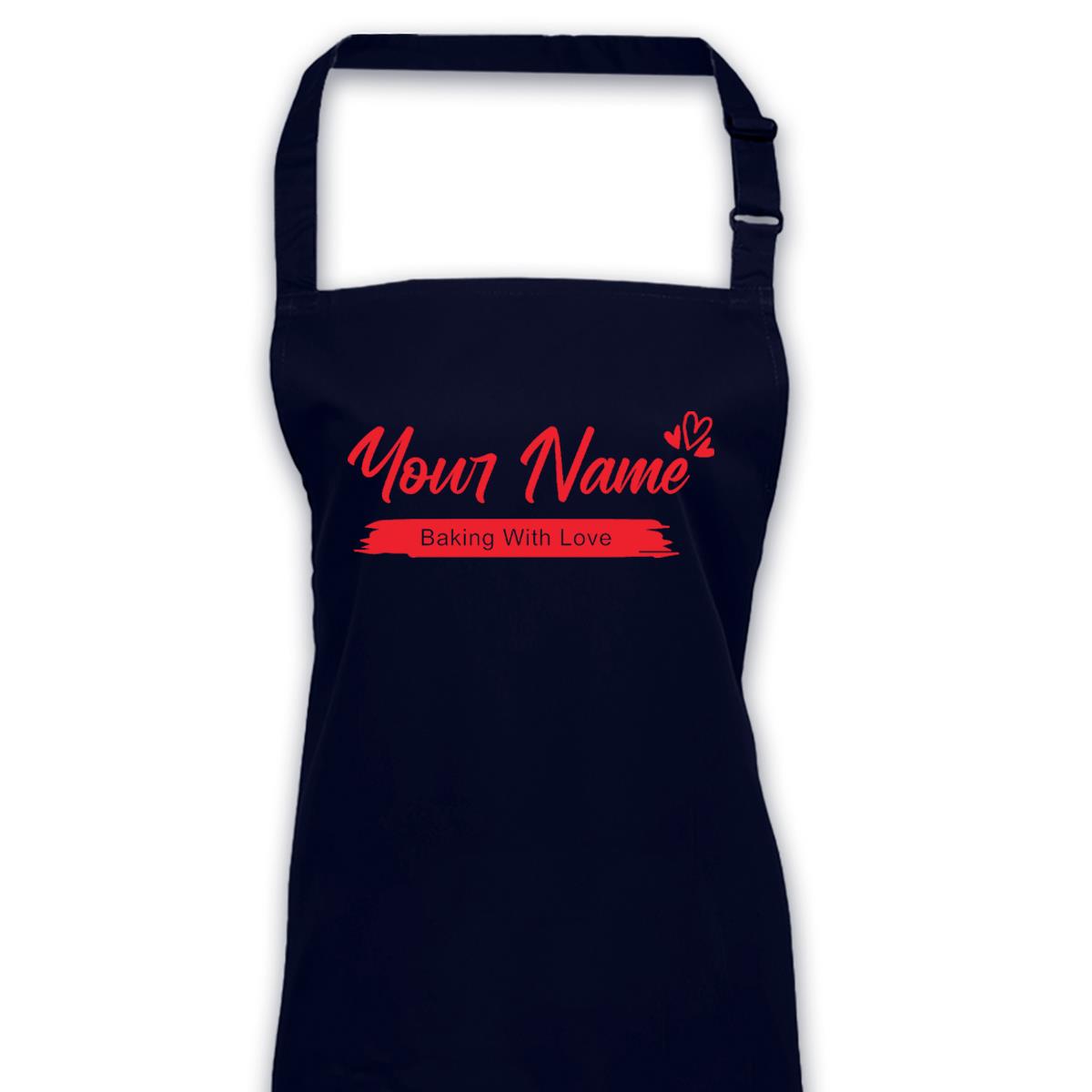 Personalised Love & Heart Apron Any Name No Pockets Kitchen Use Valentines Day - Picture 8 of 13