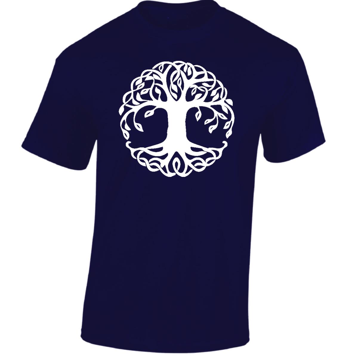 Yggdrasil Tree T-Shirt Tree of Life Celtic Tribal Tattoo Oak Mens Unisex Tops - Picture 31 of 50