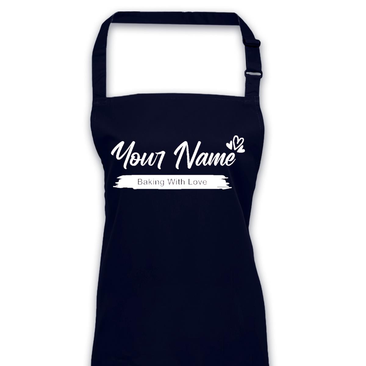 Personalised Love & Heart Apron Any Name No Pockets Kitchen Use Valentines Day - Picture 9 of 13