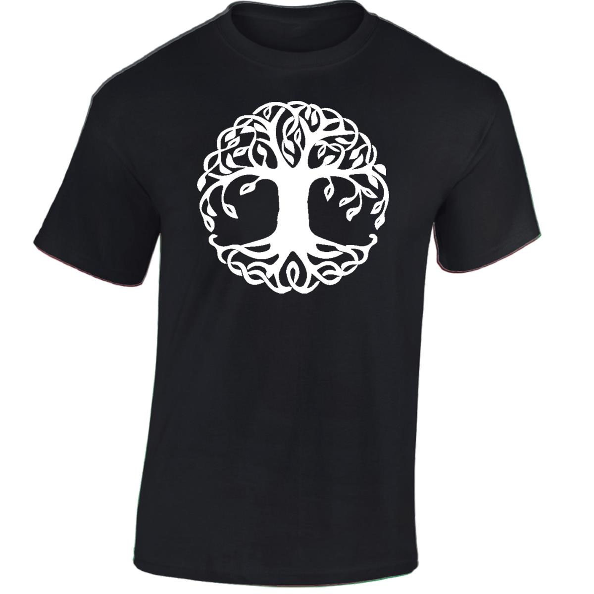 Yggdrasil Tree T-Shirt Tree of Life Celtic Tribal Tattoo Oak Mens Unisex Tops - Picture 8 of 50