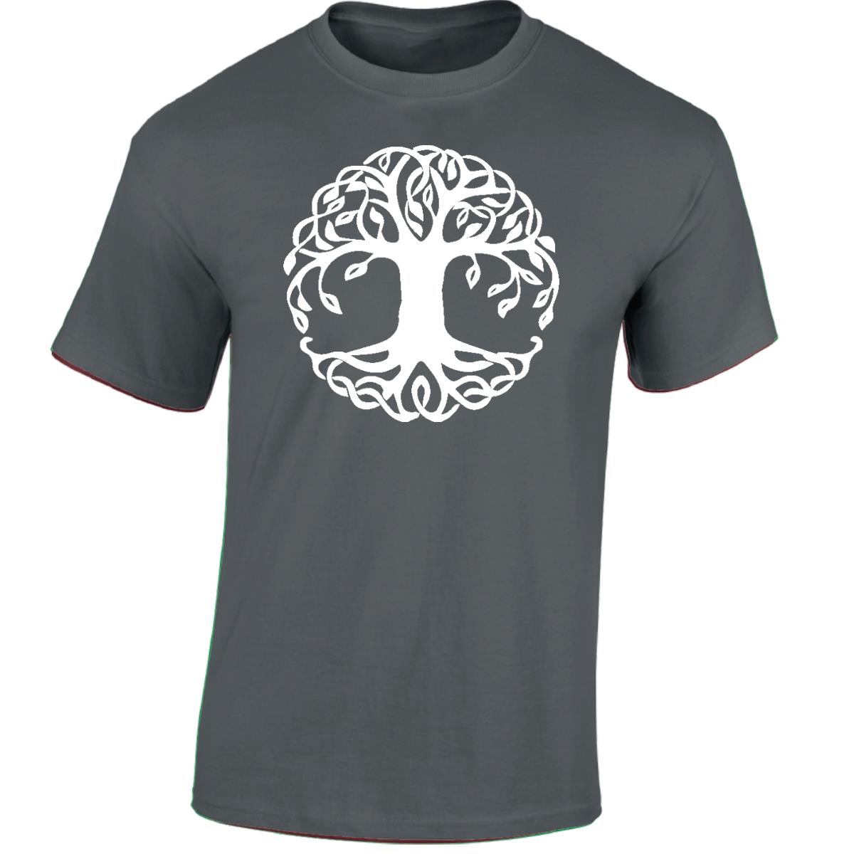 Yggdrasil Tree T-Shirt Tree of Life Celtic Tribal Tattoo Oak Mens Unisex Tops - Picture 12 of 50