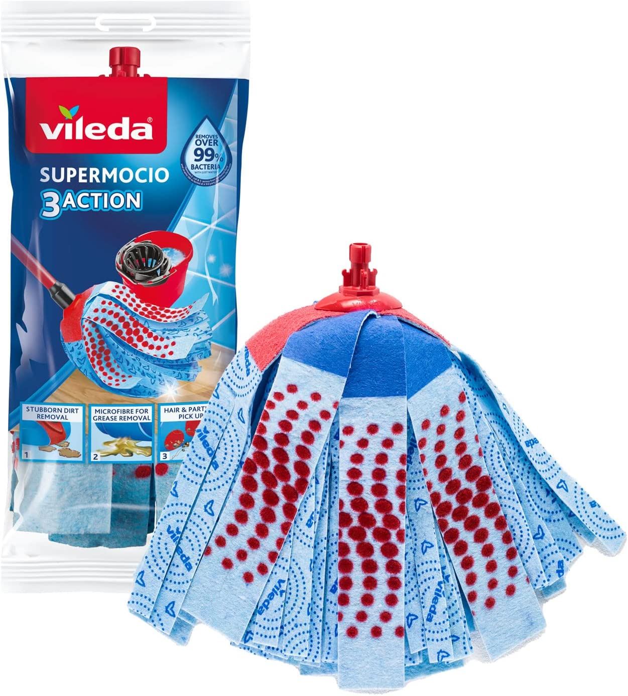 Vileda XL SuperMocio Mop 3 Action Extra Refill Microfibre Replacement Head - Picture 2 of 3