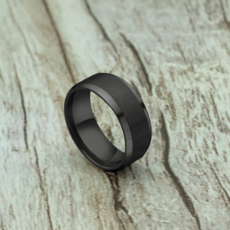 Titanium 8mm Plain Wide Thick Mens Wedding Band Ring Thumb