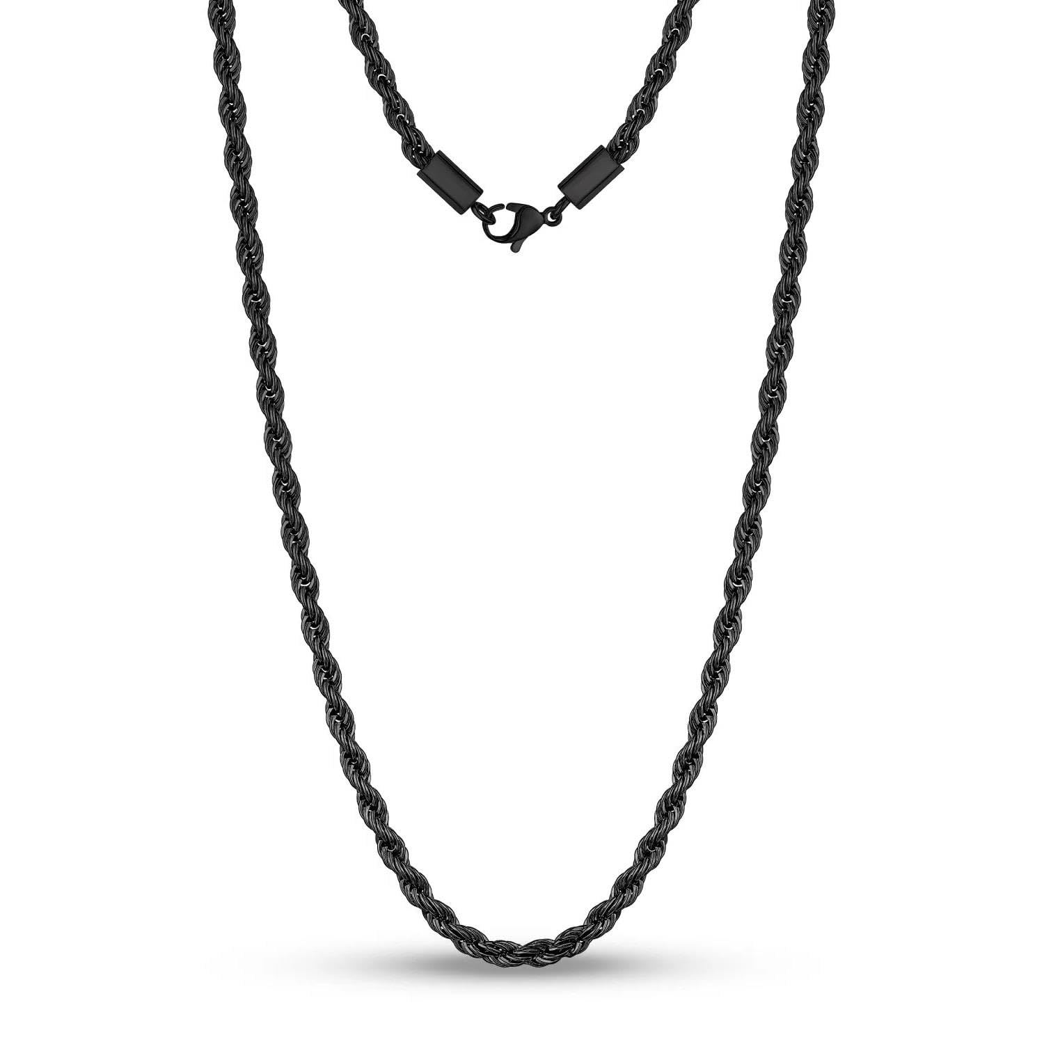 *Reino Unido* Acero Inoxidable 316L Para Hombres Cuerda Torcida Cadena Collar Eslabón Niños Pesado Grueso - Imagen 13 de 13
