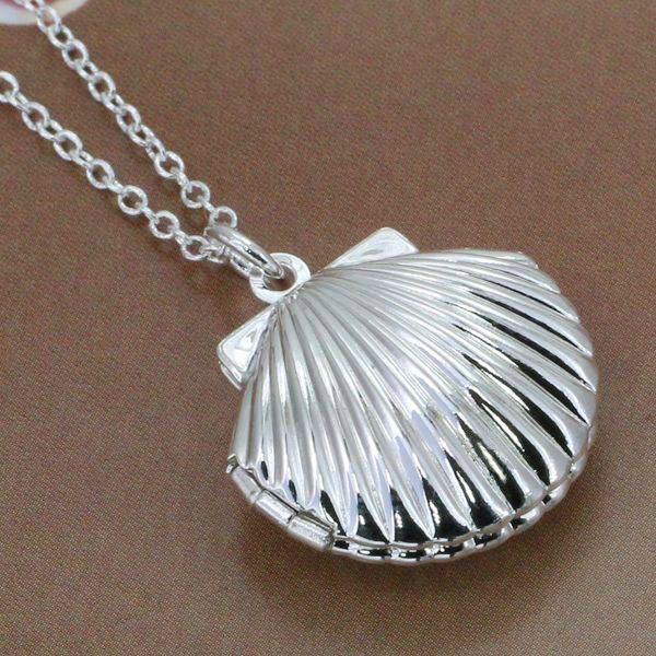 * UK shop 925 Plata PLT abierto VICTORIANO ESTAMPADO Oval Foto Collar Locket