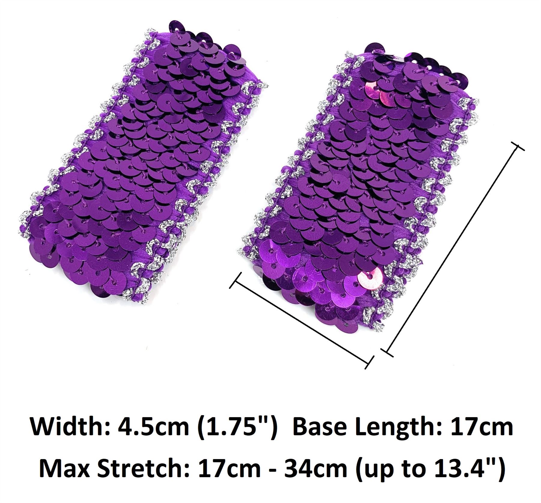 *Reino Unido* 2x Muñequera Elástica Lentejuelas de Colores Nuevo Elástico Delgado Par - Imagen 28 de 50