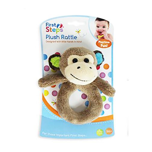 First Steps Plush Baby Animal Rattle Neutral 0m+ - Picture 5 of 5