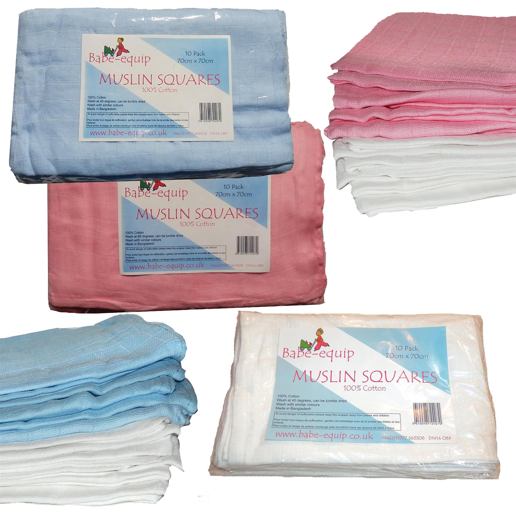 blue muslin squares