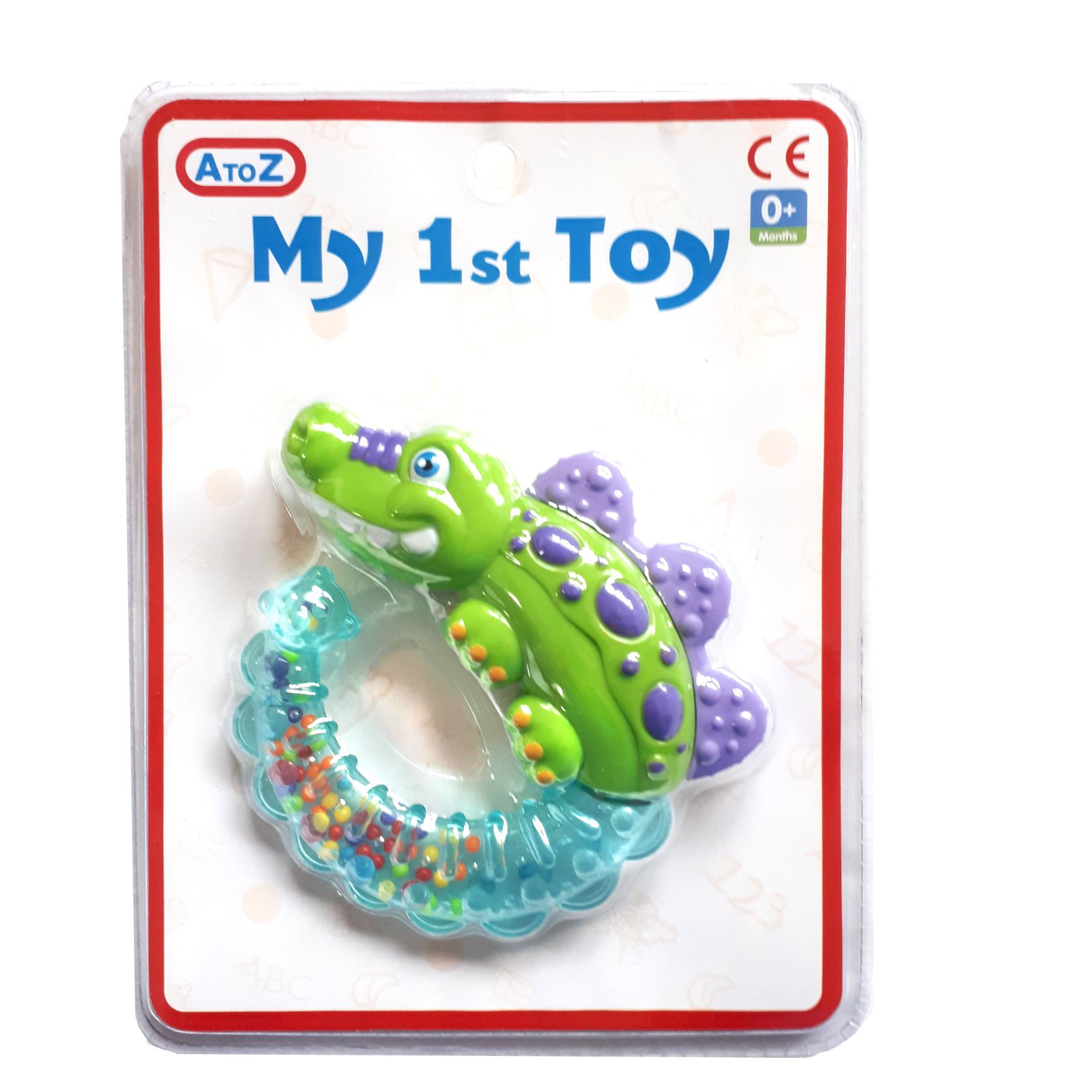 A to Z Baby Teether Rattle Toy from Birth Dinosaur Butterfly Bee - Picture 4 of 5
