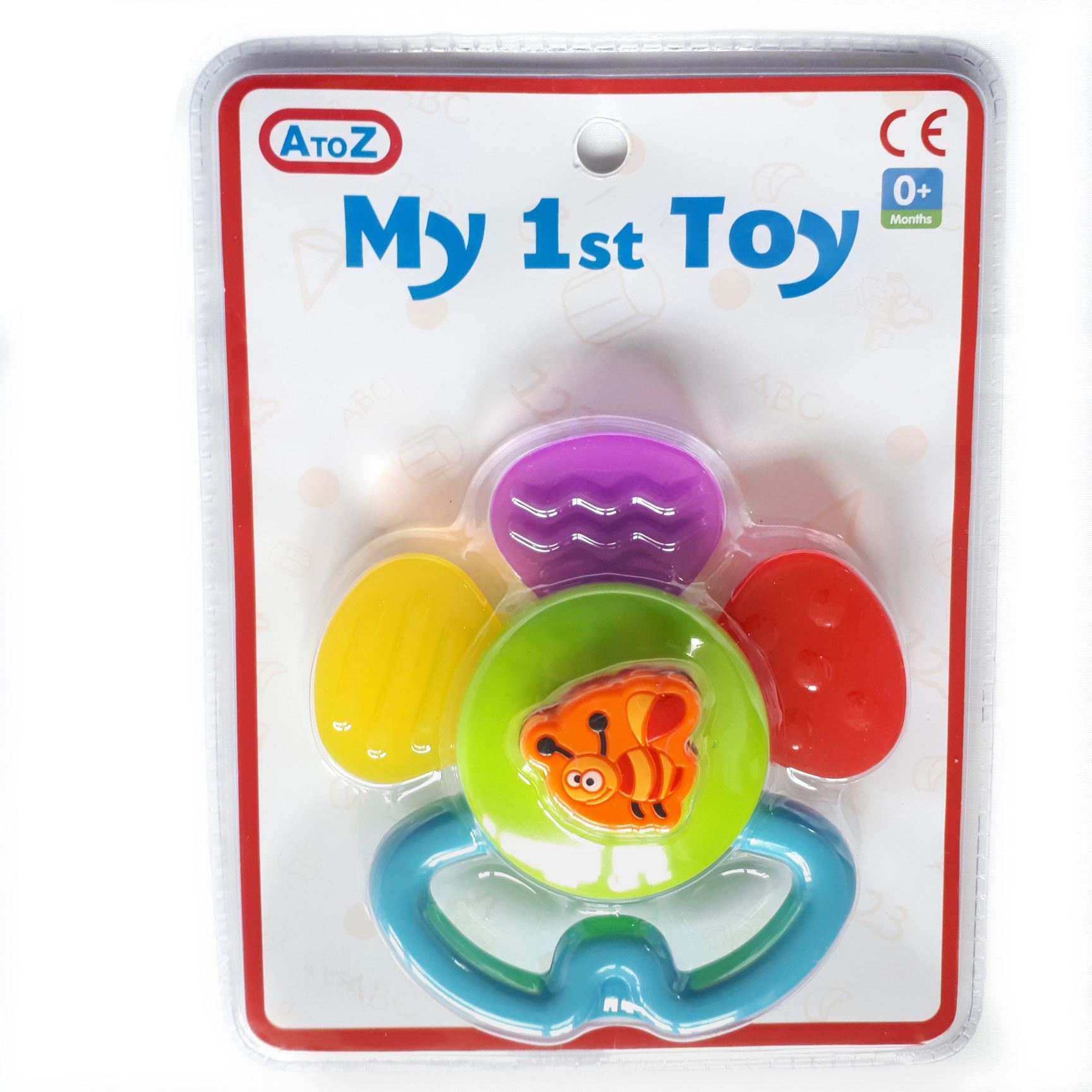 A to Z Baby Teether Rattle Toy from Birth Dinosaur Butterfly Bee - Picture 2 of 5