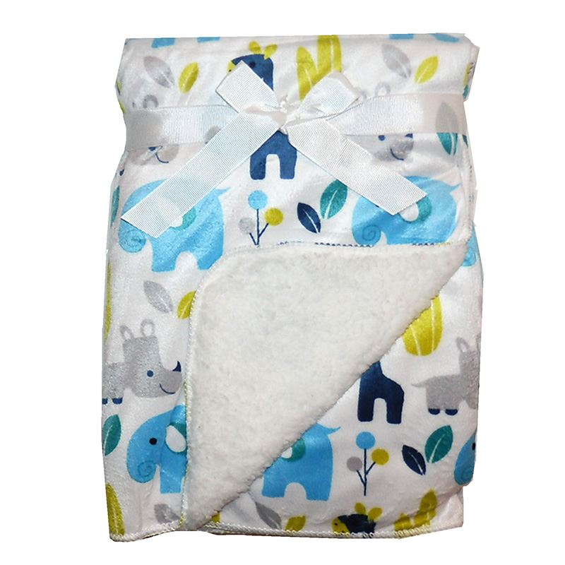 Vetements Et Accessoires Linge De Lit Pour Bebes Couvertures Imprime Sherpa Nouveau Ne Doux Bebe Couverture Landau Berceau Moise Panier Plush Toy Blanc