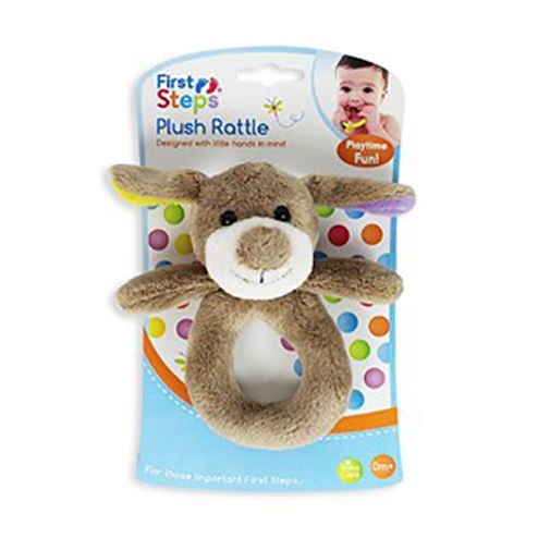 First Steps Plush Baby Animal Rattle Neutral 0m+ - Picture 3 of 5