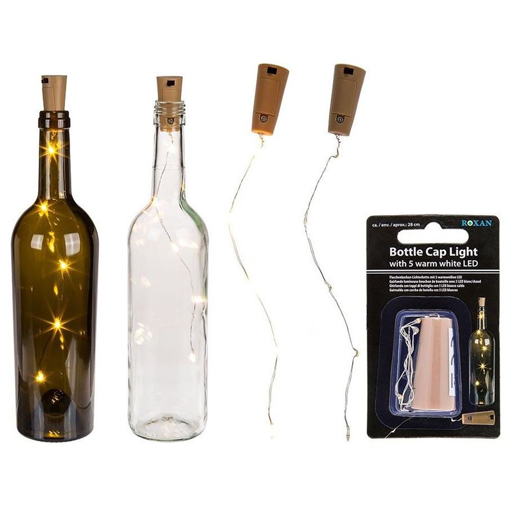 Bottle Cap Top Wire Light with 5 Warm White LED Decorative String