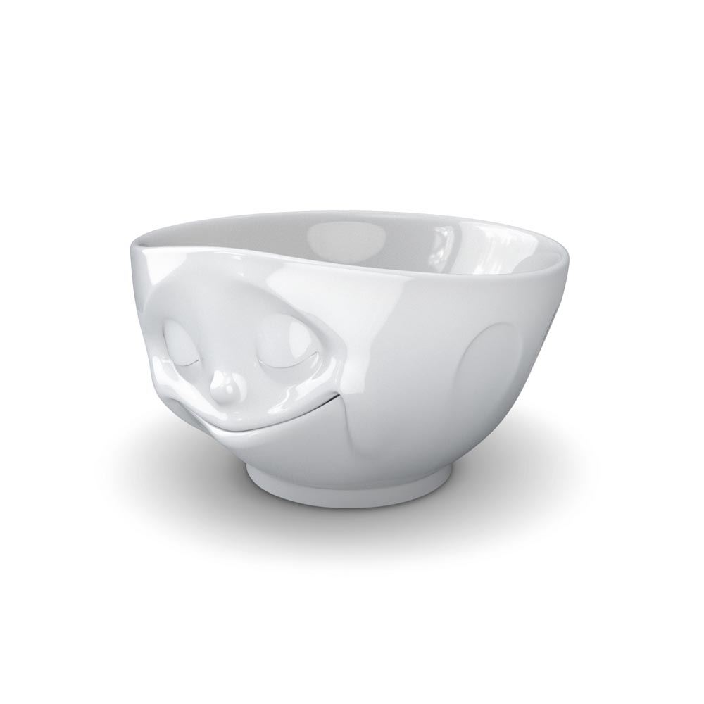 Tassen Face Bowls White Porcelain with Grinning Kissing Happy Faces