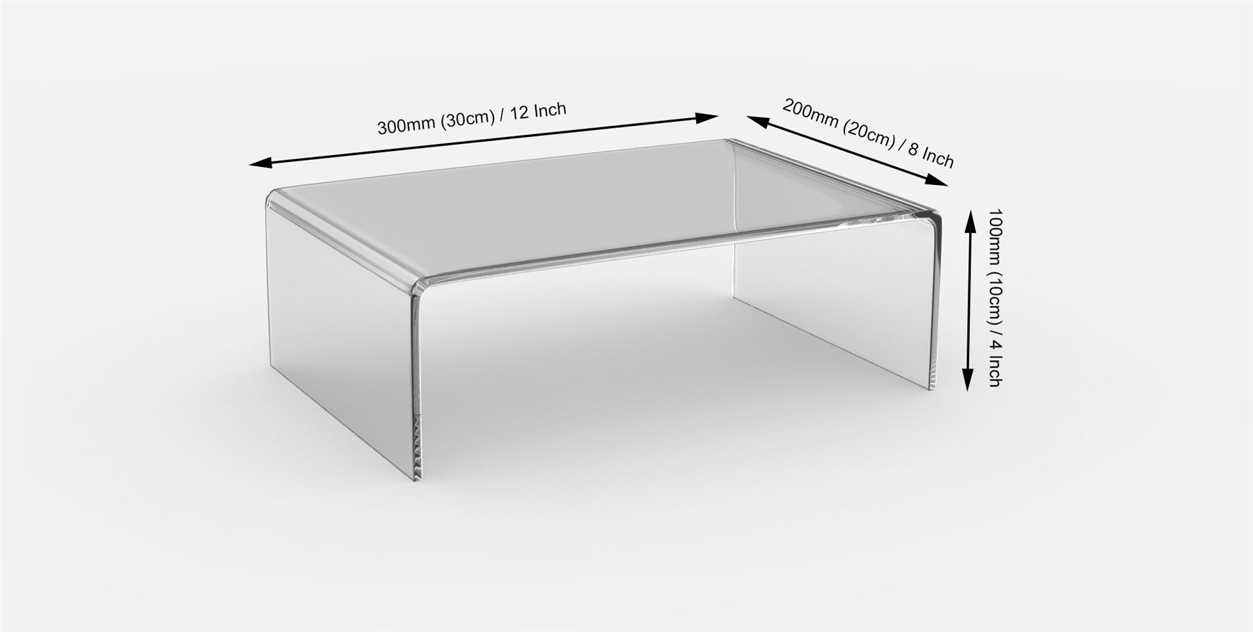 3DM™ Acrylic Monitor Stand Riser Plinth PC MAC Perspex White Black Clear Frosted