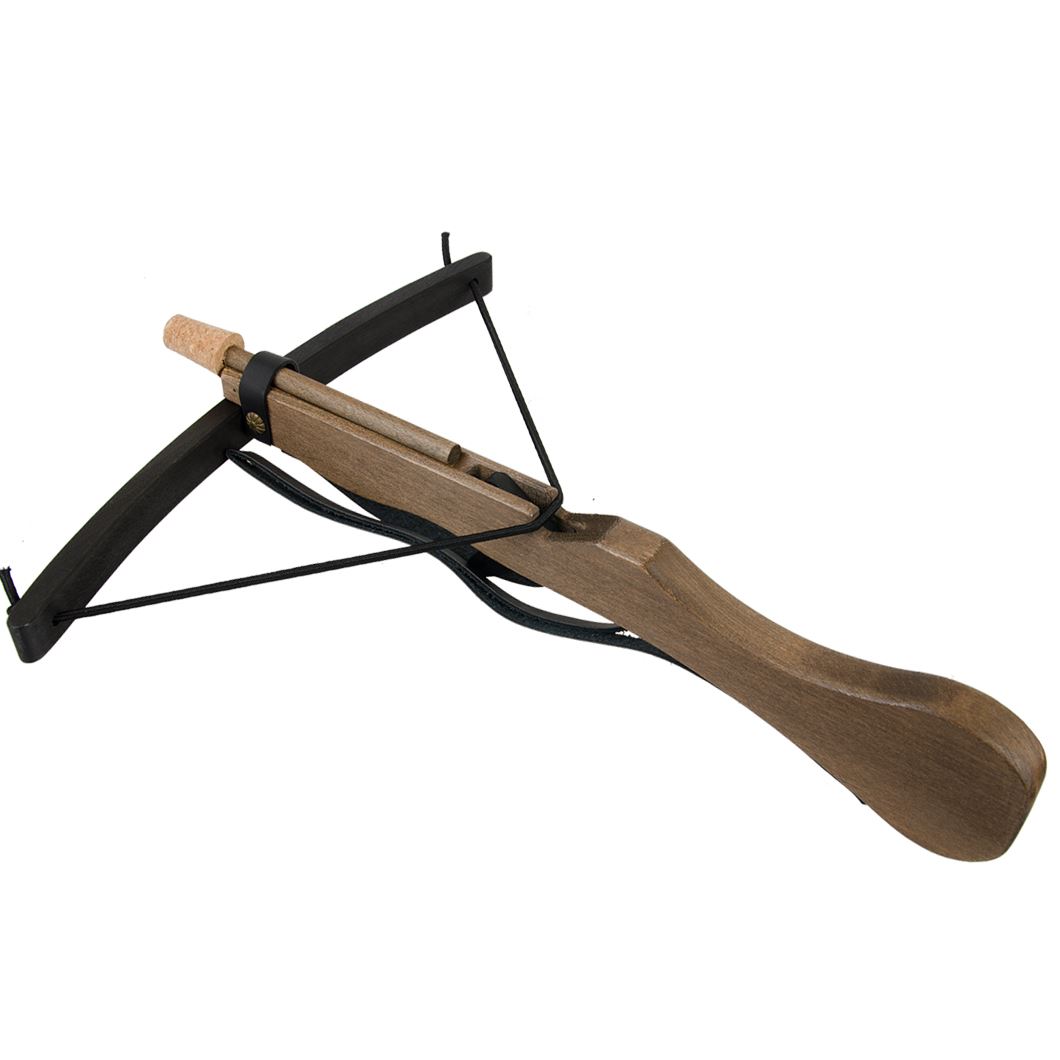 Small Toy Wooden Crossbow with 2 Cork Arrows Kalid Medieval