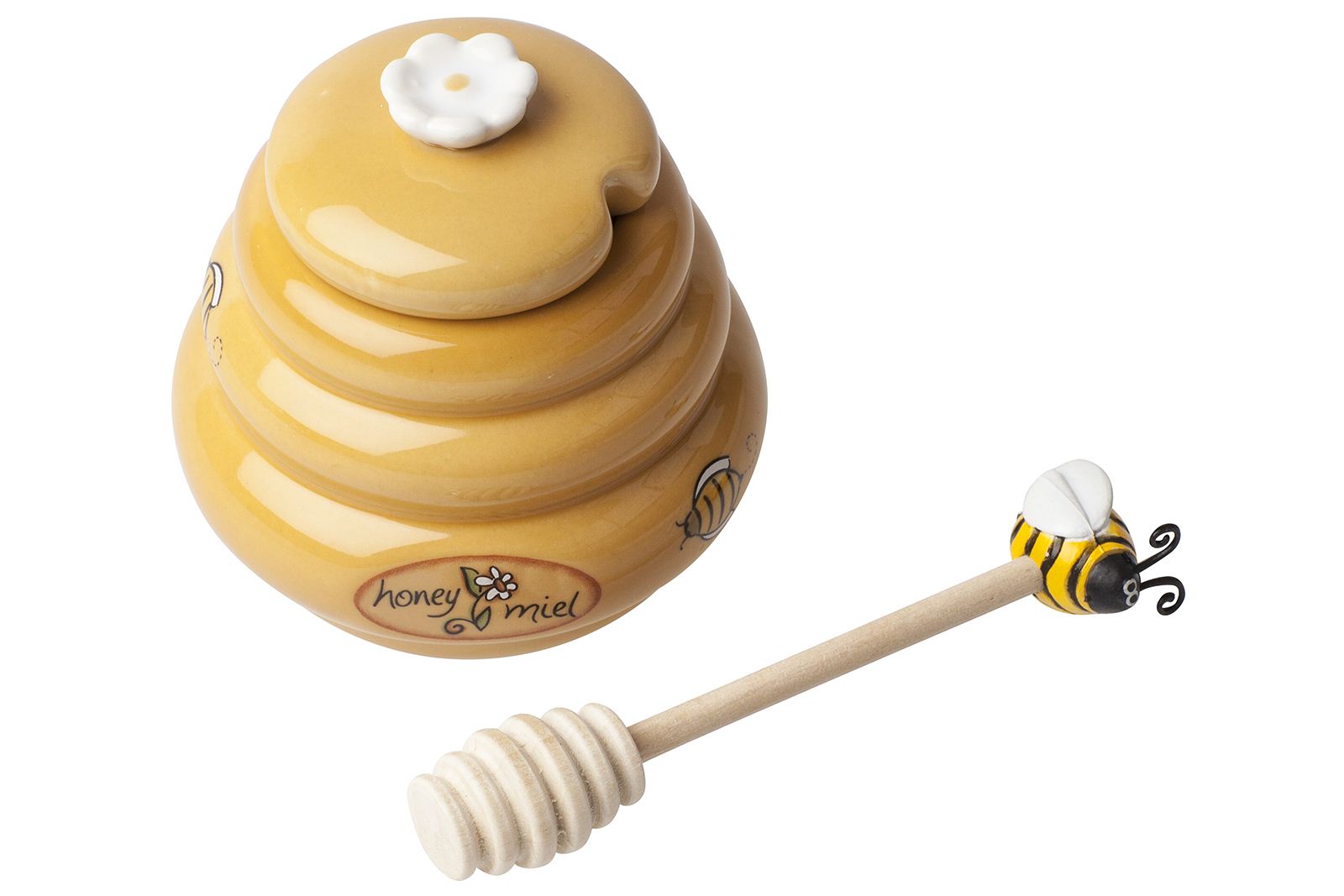 MSC Joie Mini Honey Pot Ceramic Container Jar Dipper eBay