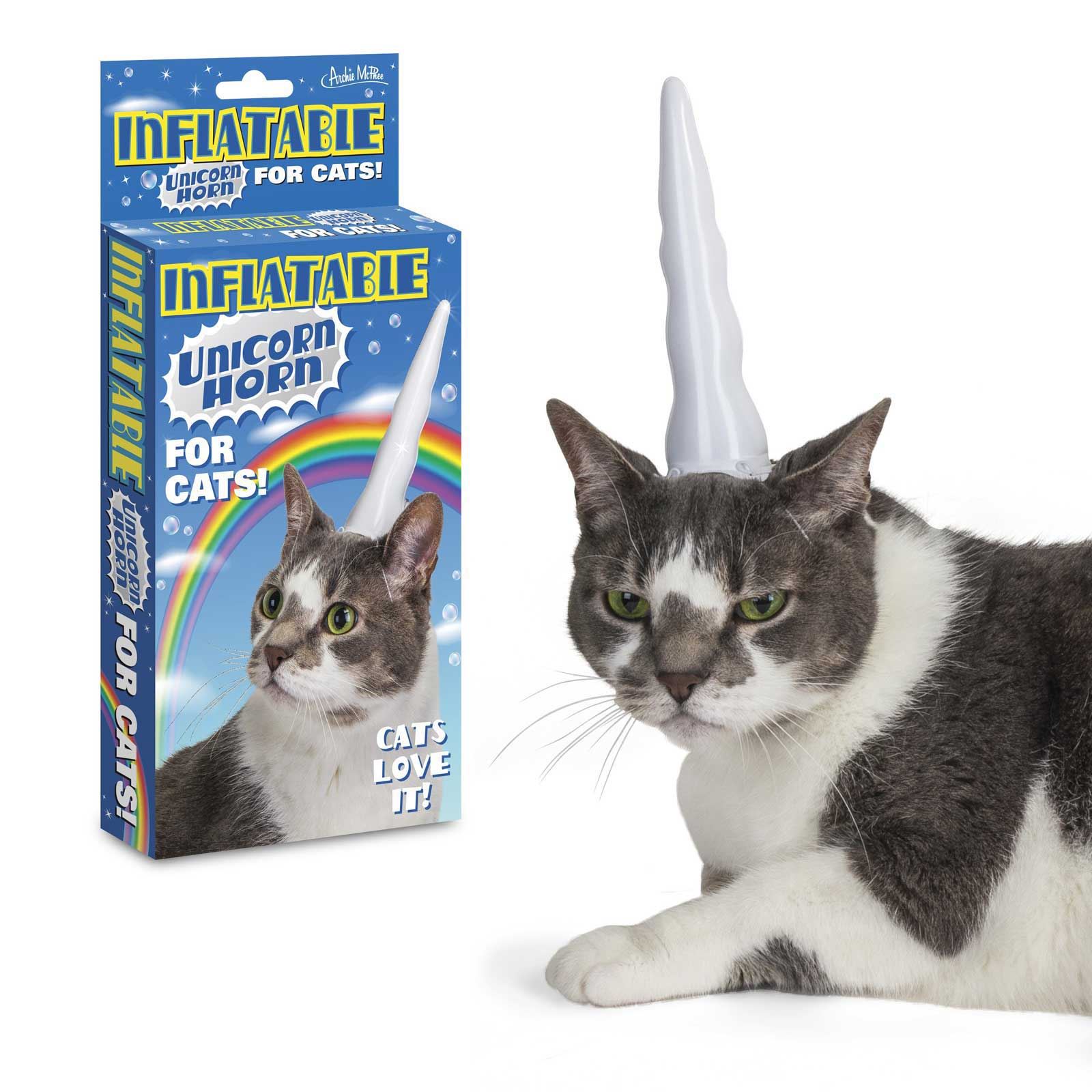 Accoutrements Inflatable Unicorn Horn for Cats Novelty Gag Gift Dressup