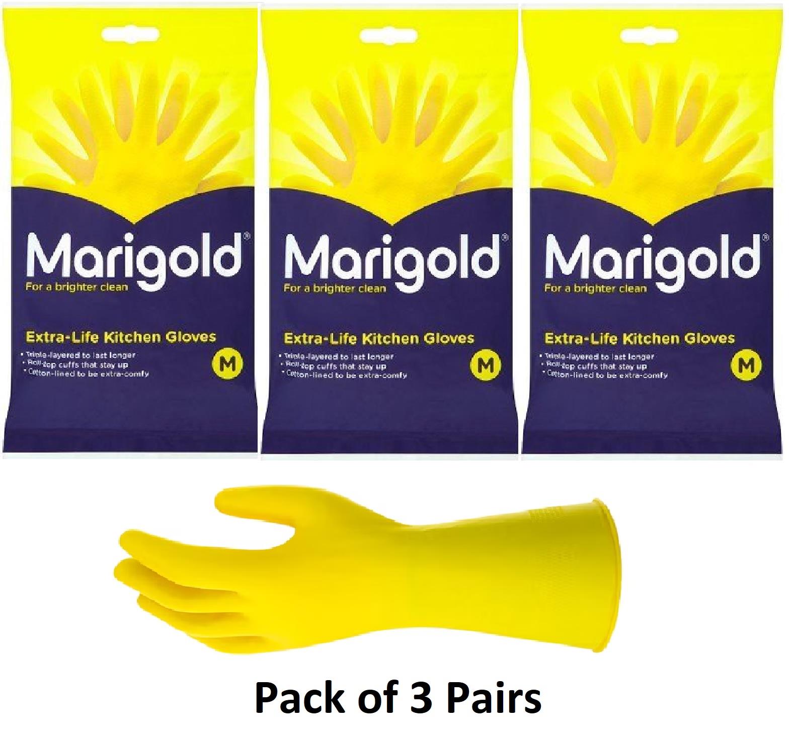 Marigold Kitchen Gloves Extra Life Medium House Clean Washing Up Rubber Gloves - Picture 10 of 29