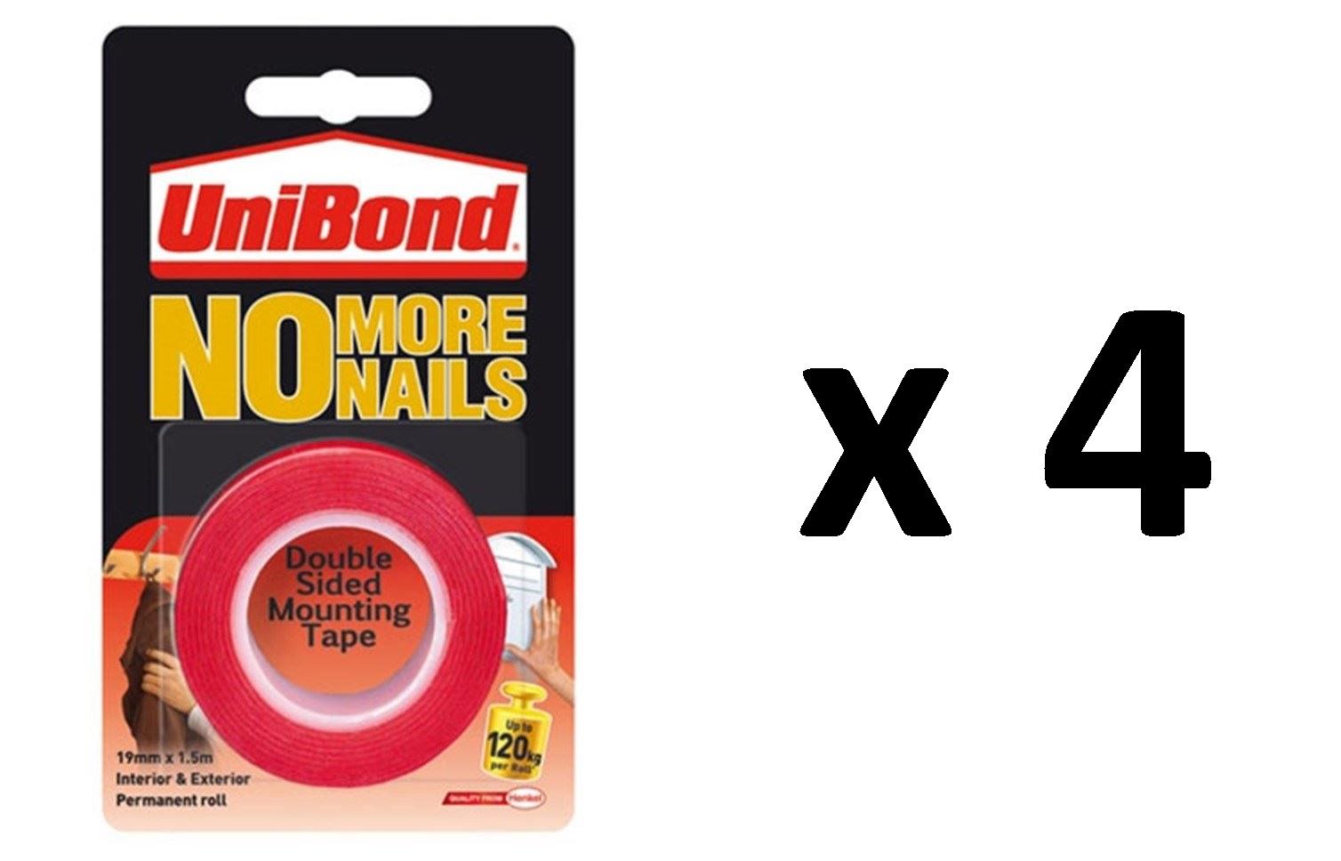19mm x 1.5m Reel Unibond No More Nails Double Sided Mounting Tape