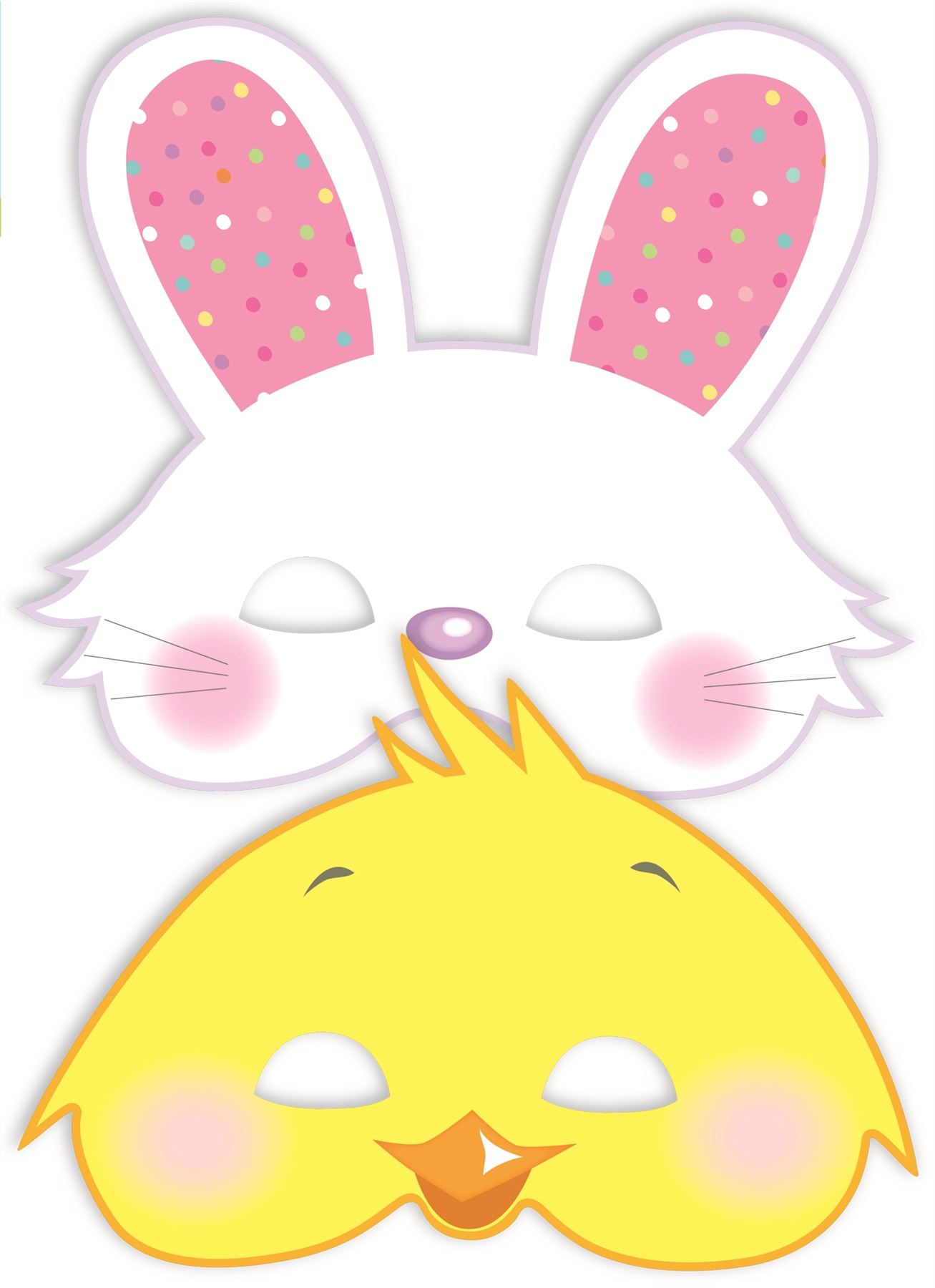 6 Easter Bunny / Chick Mask Rubber Band Child Play Fun Party Rabbit