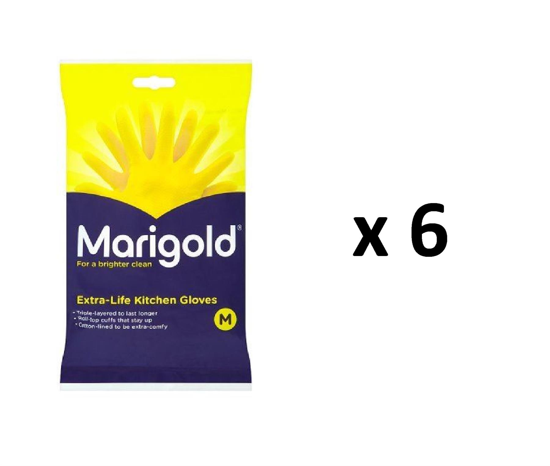Marigold Kitchen Gloves Extra Life Medium House Clean Washing Up Rubber Gloves - Picture 14 of 29