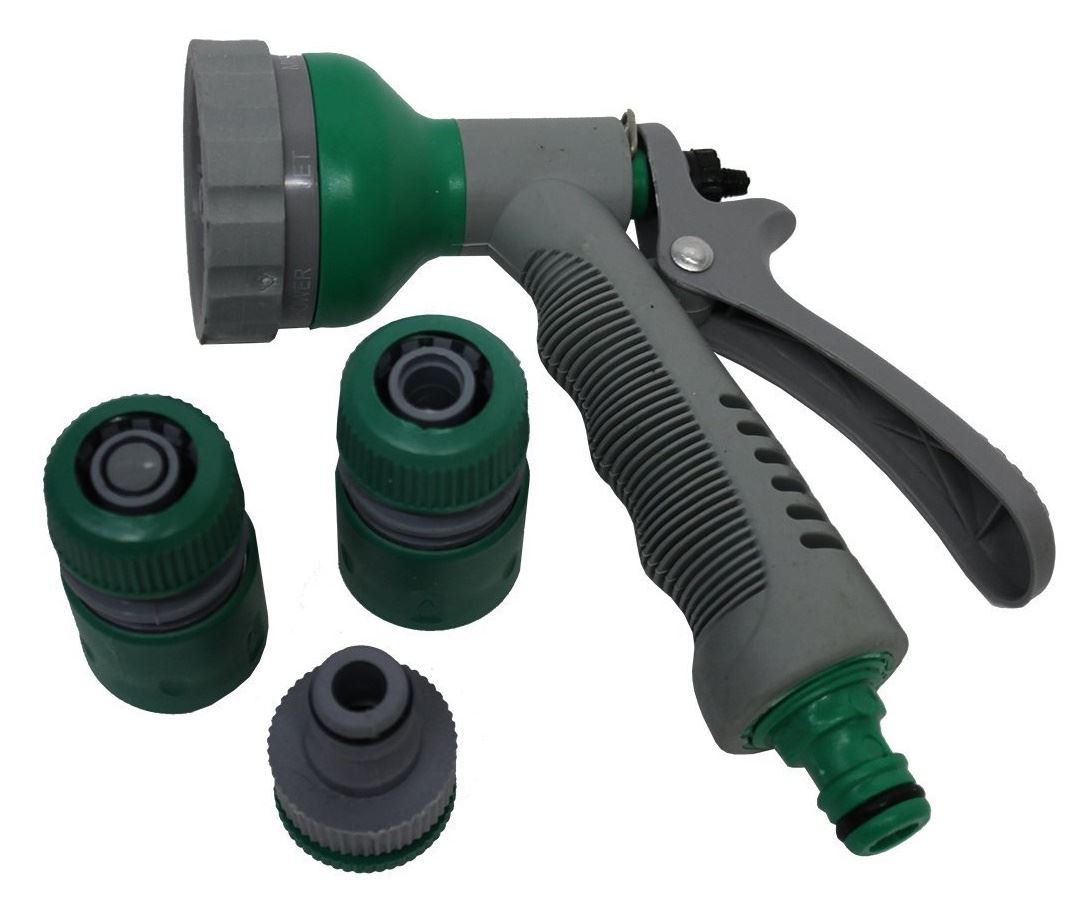 Spray Gun Set Garden Hosepipe Fitting Connector Hose Pipe Water Nozzle