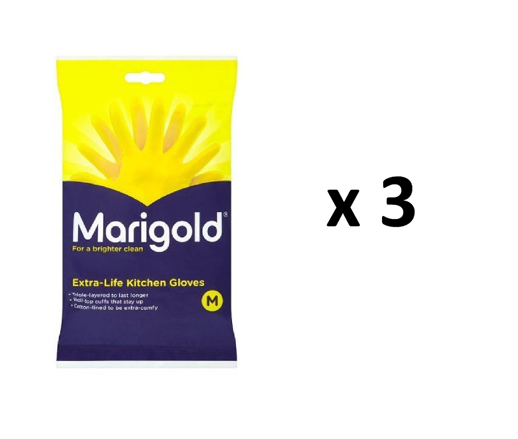 Marigold Kitchen Gloves Extra Life Medium House Clean Washing Up Rubber Gloves - Picture 9 of 29