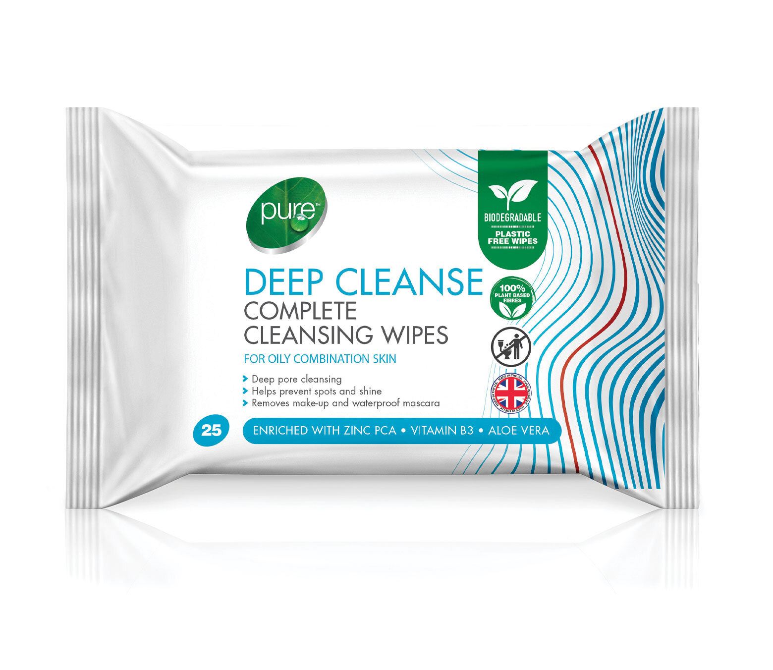 6 x PURE FACIAL DEEP CLEANSE COMPLETE MAKE UP REMOVAL FACE CLEANSING WIPES 25'S