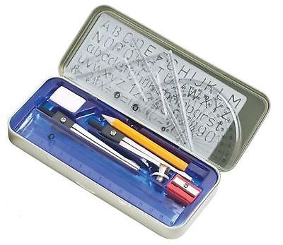 10PCS COMPACT MATHS GEOMETRY SET WITH COMPASS RULER PROTRACTOR SQUARE SHARPENER
