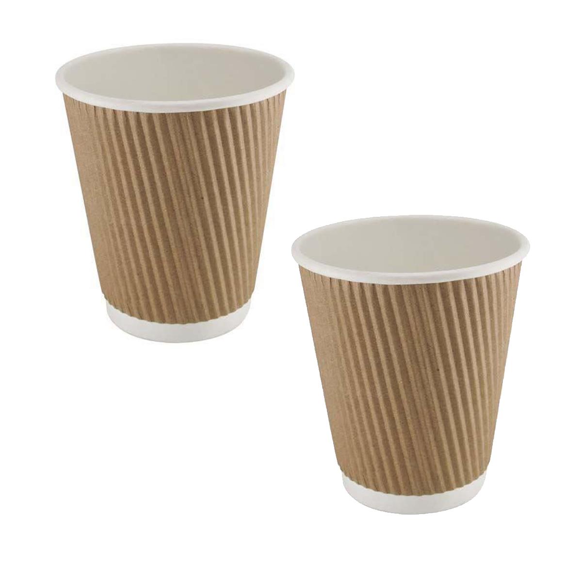 Disposable Coffee Cups 8oz 12oz 16oz Paper Cups Kraft Cups Hot Drinks Reusable - Bild 14 von 18