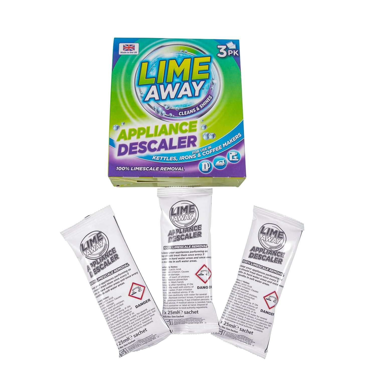 3 Sachets All Purpose Descaler Limescale Cleaning Coffee ...