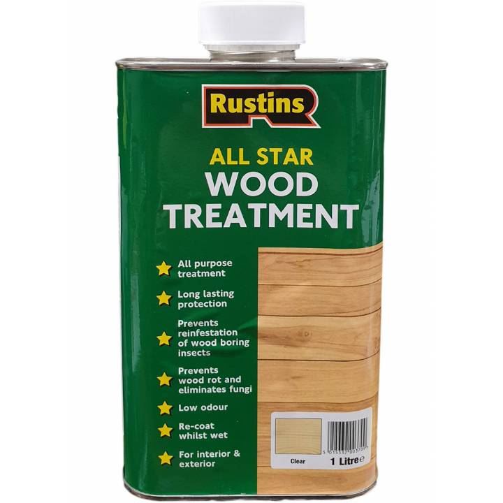 Rustins All Star Wood Treatment Clear 1L All Purpose