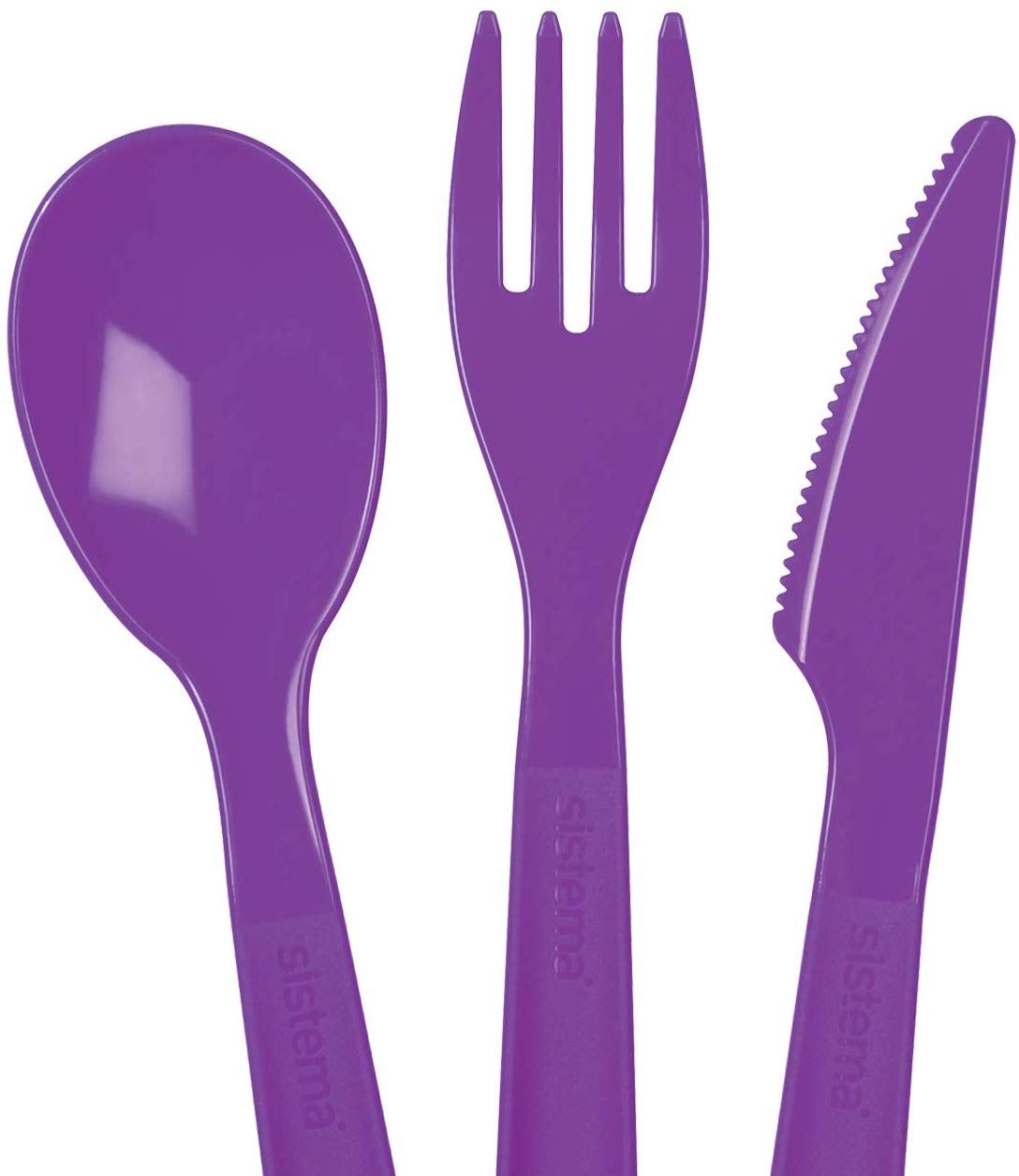 Sistema Plastic Travel Sturdy Cutlery Set Fork Knife Spoon School