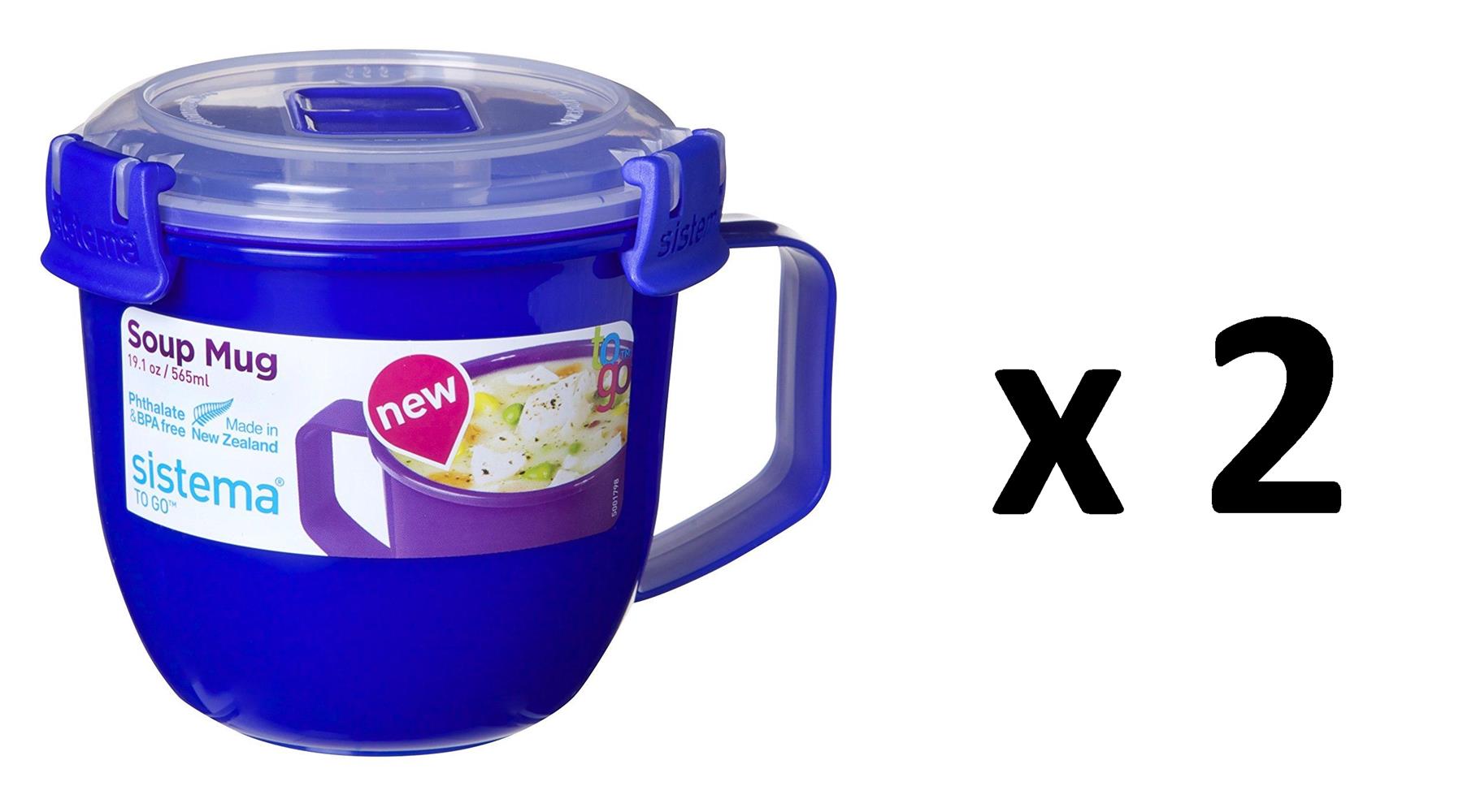 Sistema 565ml Small Soup Mug Microwave Broth Curry Food Pot Plastic