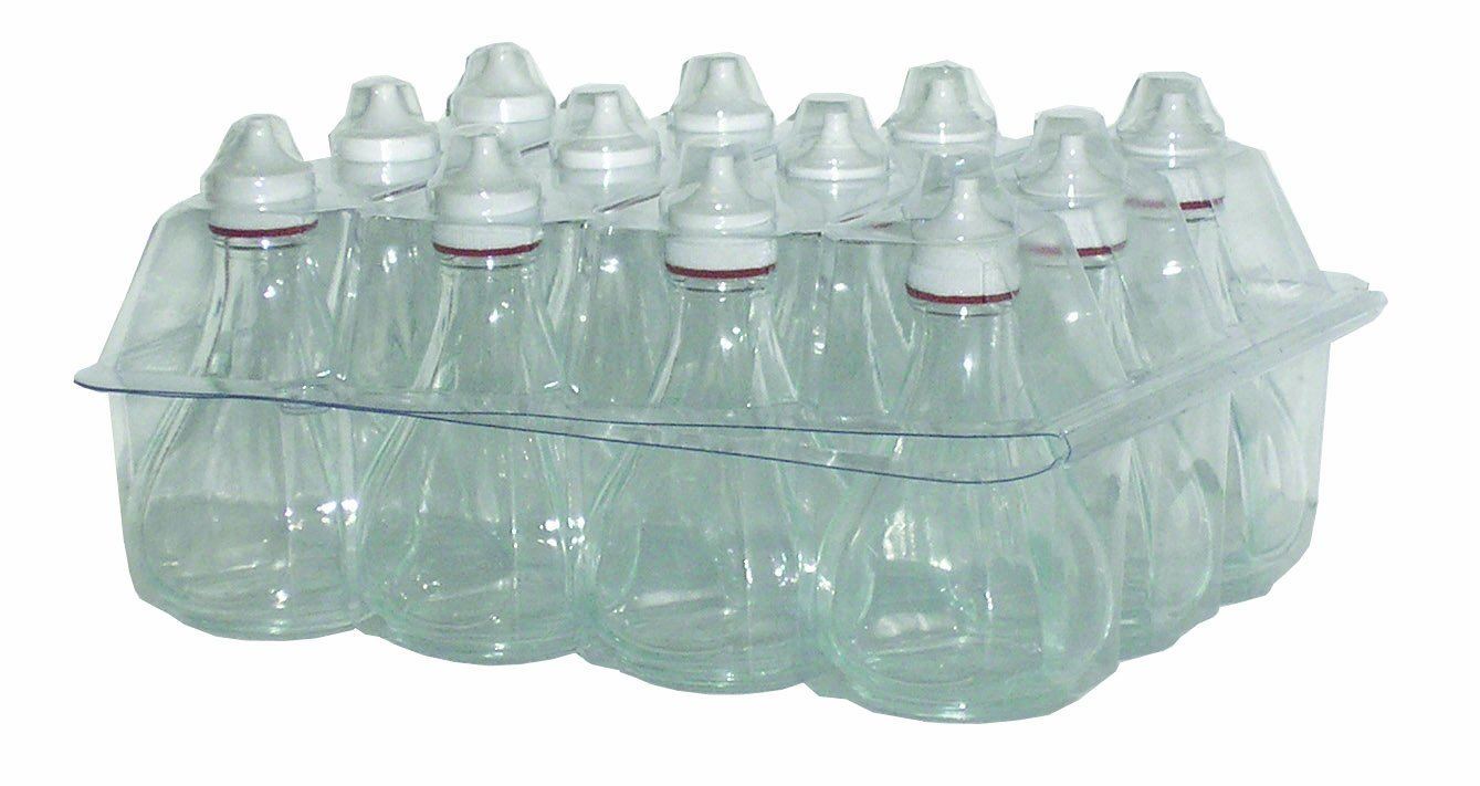 12 Glass Classic Vinegar Shaker Oil Cruet Jar Clear Bottle Plastic Lid Dinner eBay
