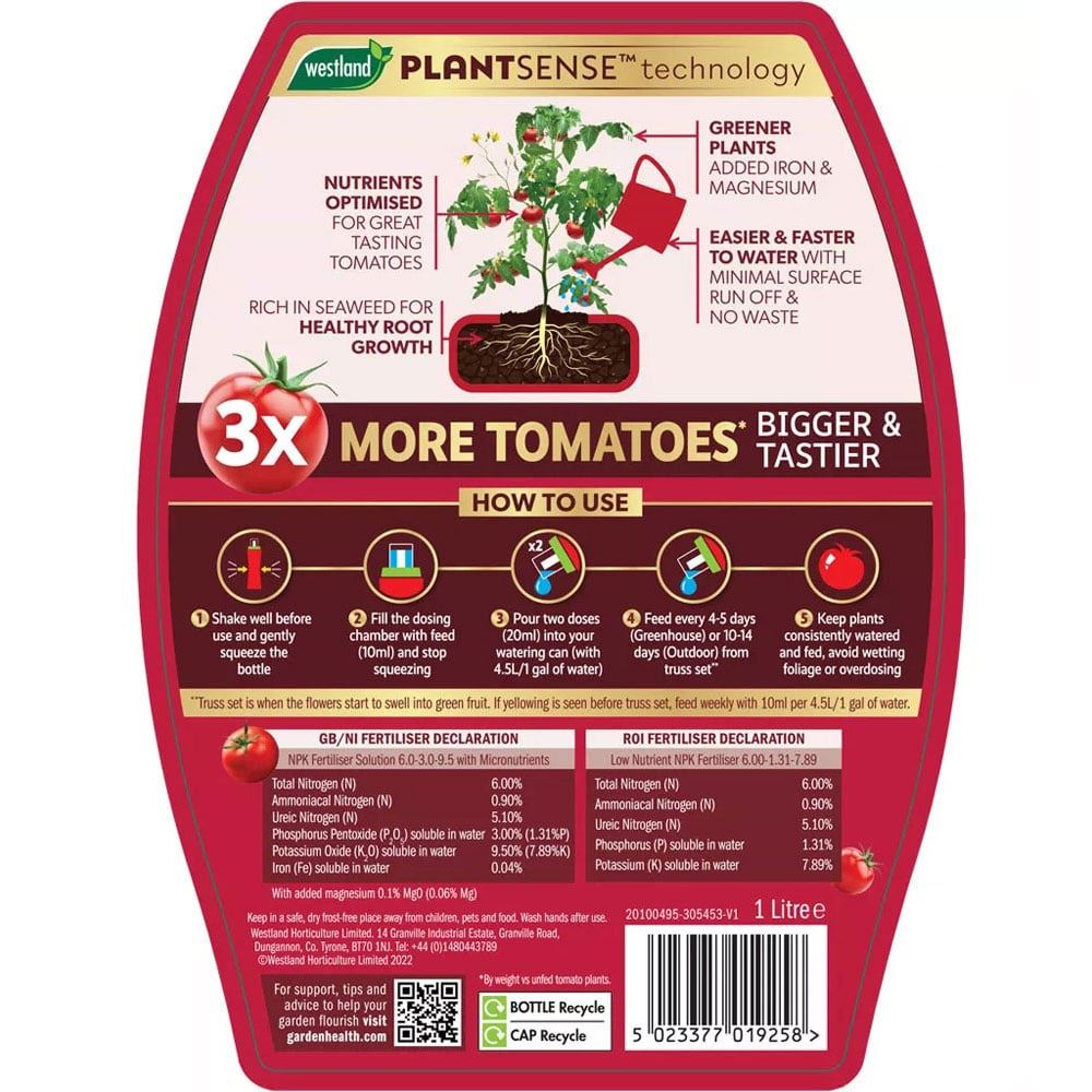 Westland Big Tom Super Tomato Food Feed 1L Seaweed Enriched x3 Yield