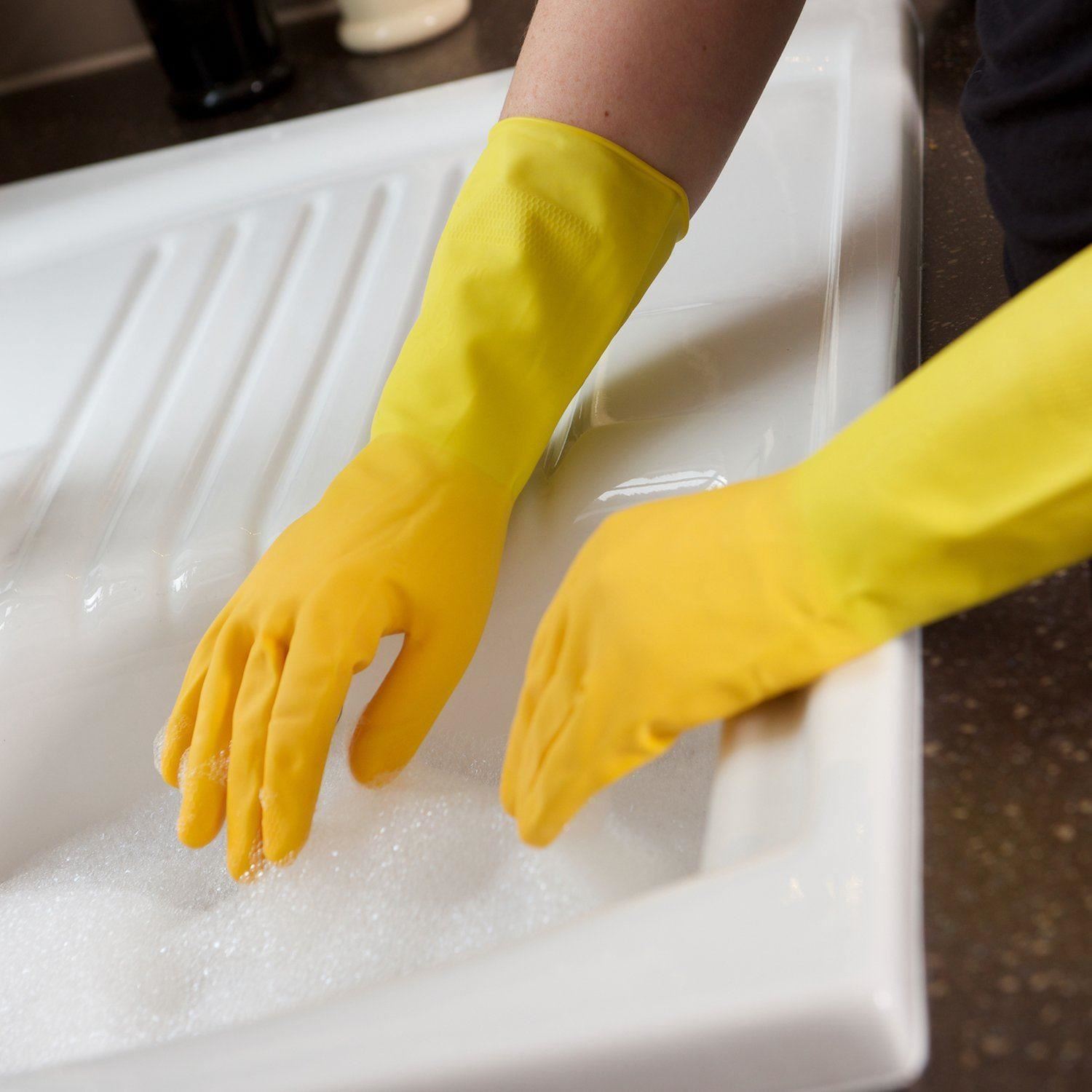 Marigold Kitchen Gloves Extra Life Medium House Clean Washing Up Rubber Gloves - Picture 26 of 29