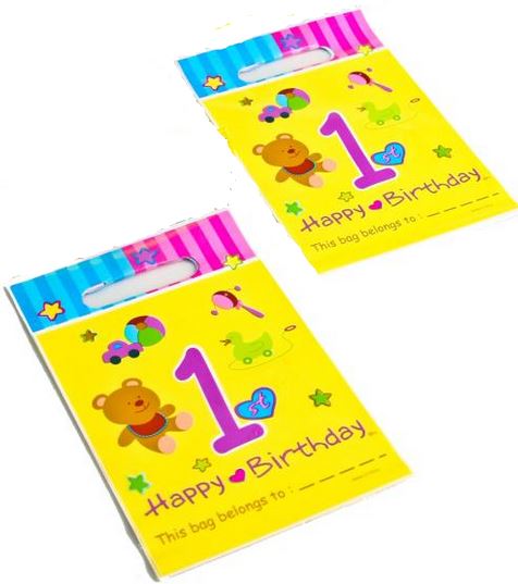 1st Birthday Party Set Table Ware Decoration Boy Girl Kid Child Loot Gift Bag - Bild 6 von 9