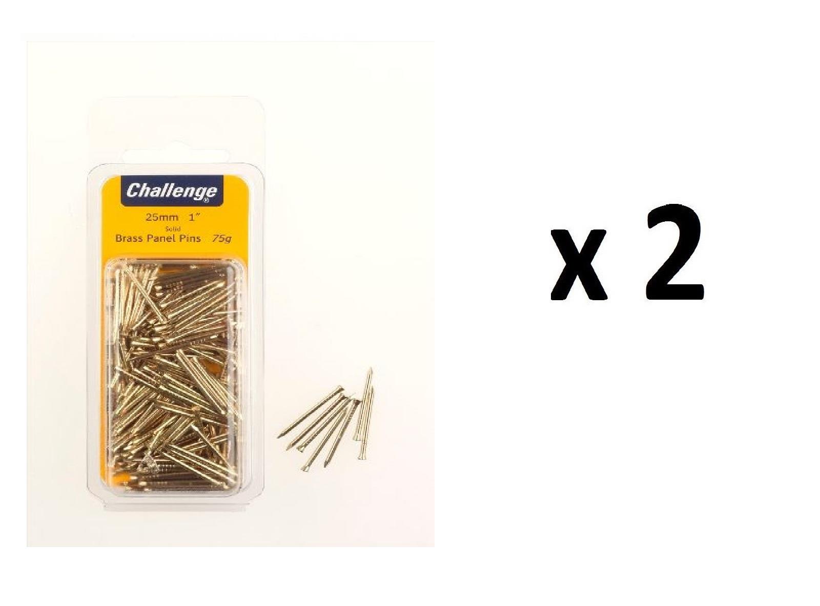 Challenge Solid Brass Panel Pins 25mm 75G 1" for Home Office Various